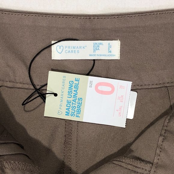 Primark Cares Womens Size 0 Olive Green Flared Pleated High Rise Short Skort - Picture 4 of 8